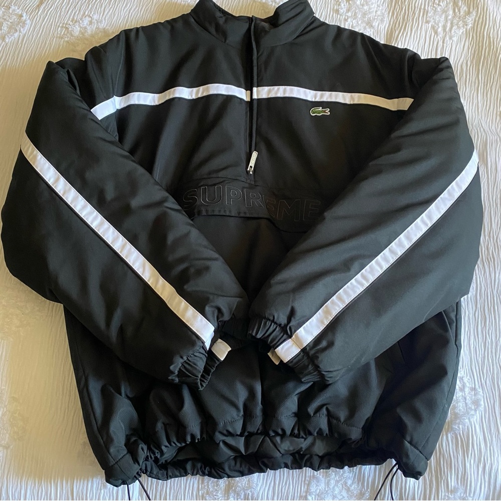 Supreme x Lacoste Puffy Half Zip Pullover 'Black'